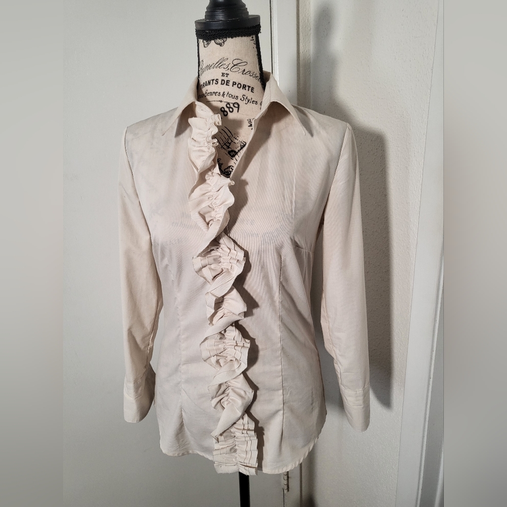 Tuxedo style button up shirt, Size xs. Brand is New York &co.